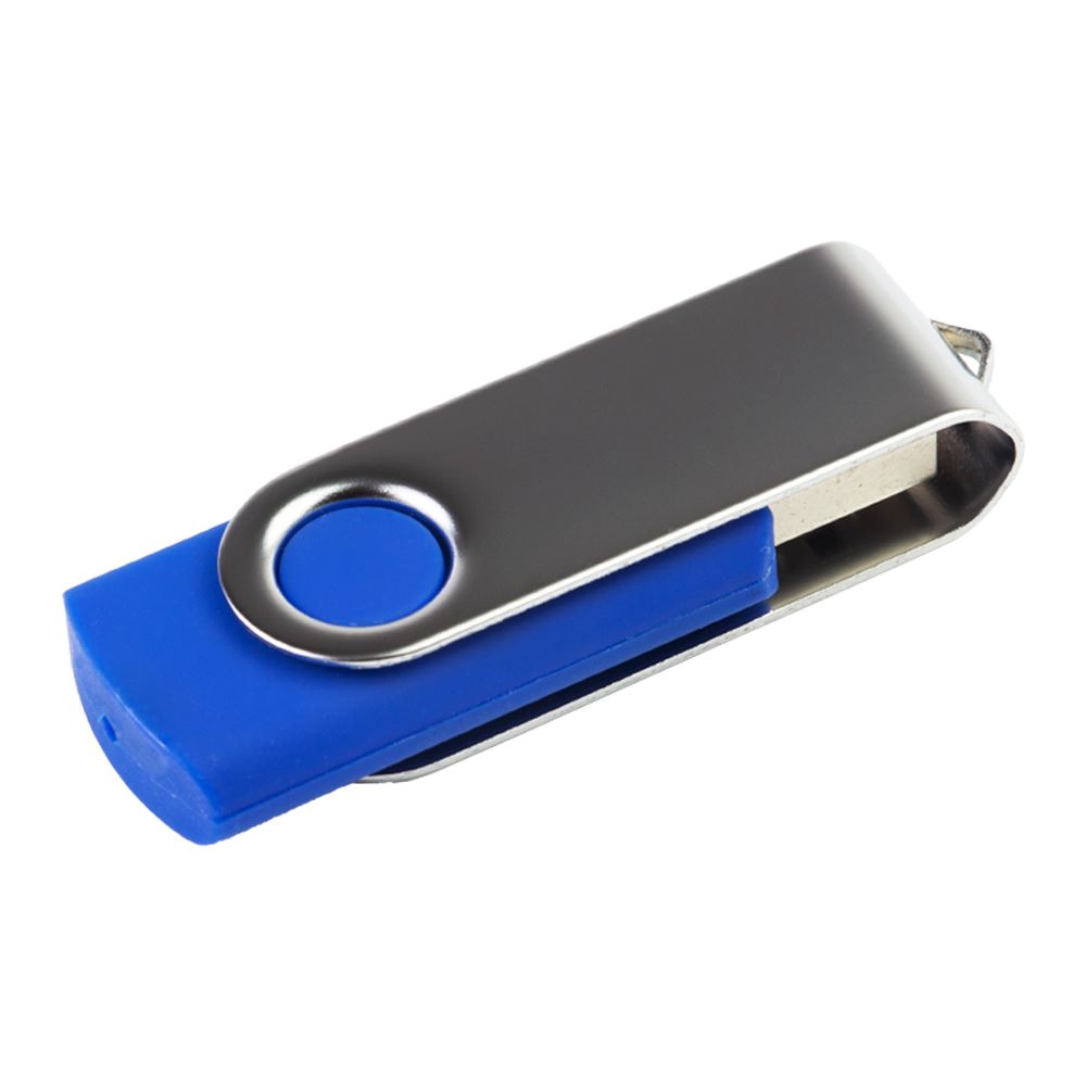 Blue Metal Clip Swivel USB Flash Drive MT01416ABL