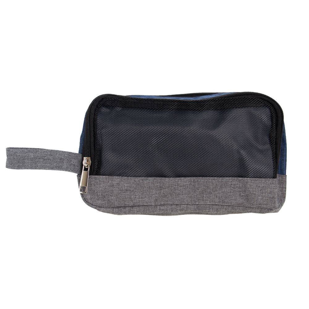 Dark Blue Polyester Toiletries Bag With 3 Compartments BTL361410D.BLII