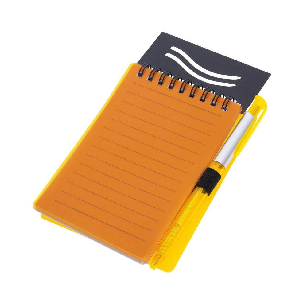 Orange Plastic Notebook With Pen NB481015ORN