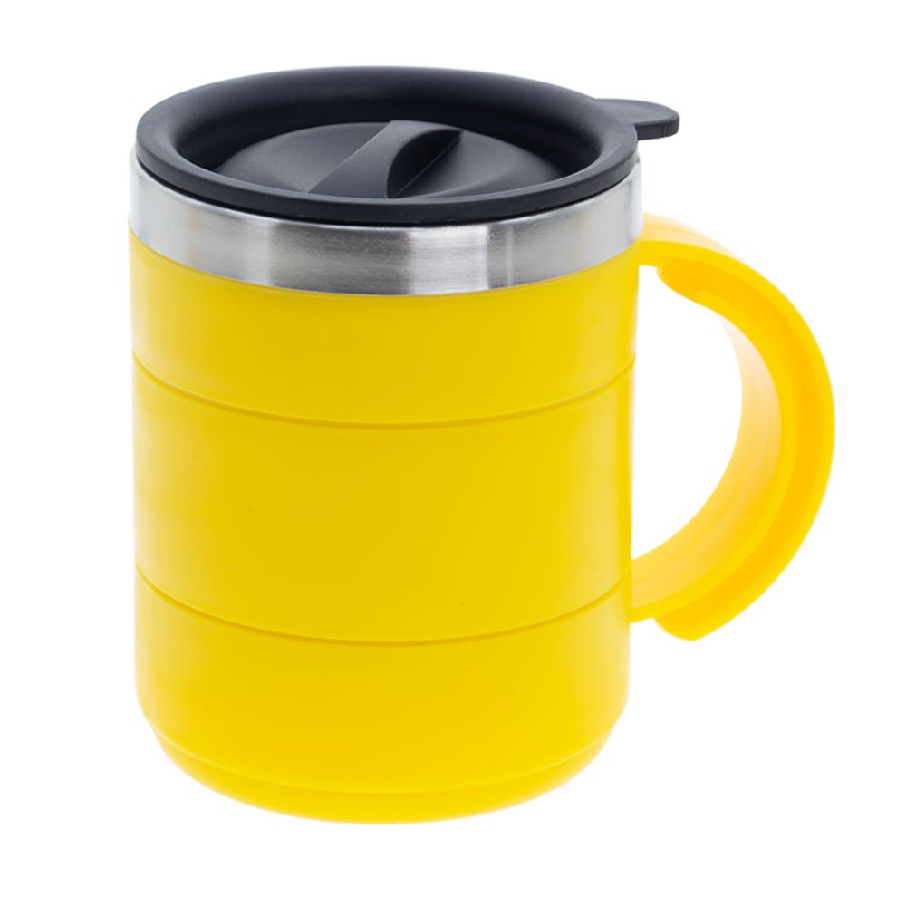 Yellow Stainless Steel Thermo Mug With Handle M481515YLWII