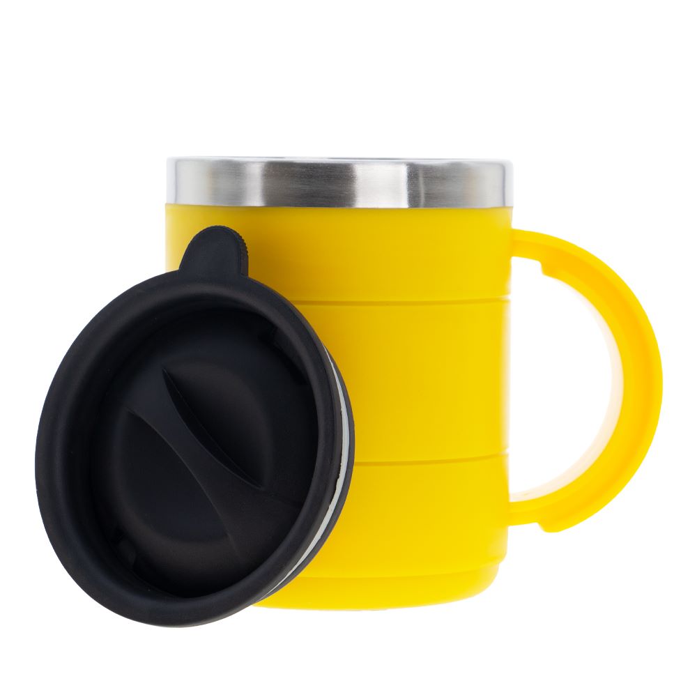 Yellow Stainless Steel Thermo Mug With Handle M481515YLWII